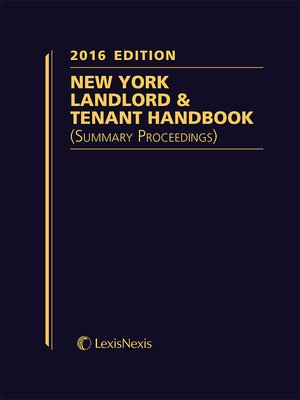 cover image of New York Landlord and Tenant Handbook